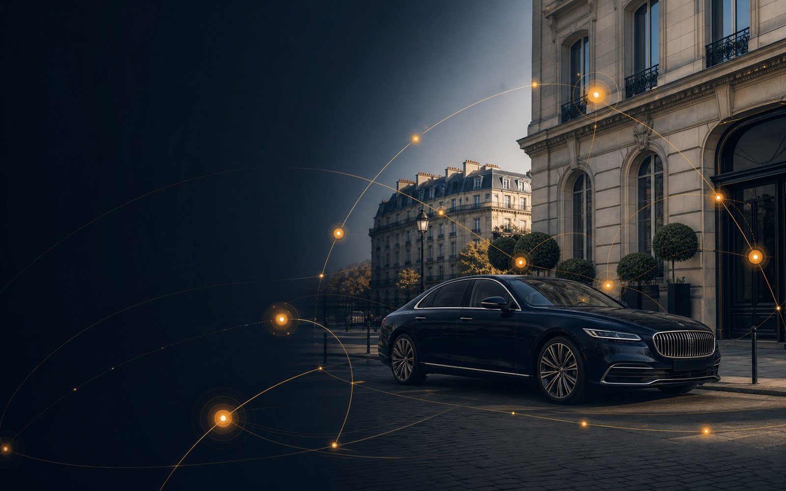 Berline VTC à Paris reliée à un réseau de courses